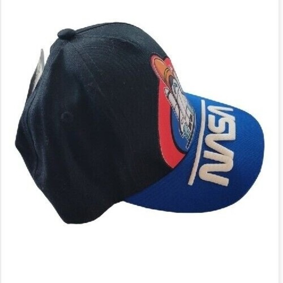 NASA Adjustable Youth Hat Baseball Cap & Iridescent Rocket Ship Vinyl Backpack - Picture 8 of 10